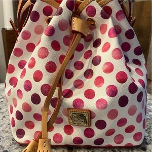 DOONEY & BURKE Kendal Drawstring Polka Dot Bucket Bag  $180 $298 EUC